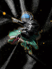 Astronaut & Dinosaur Cartoon T-shirt for Boys