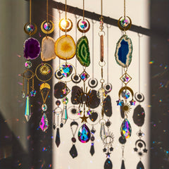 6 Heart Shaped Crystal Suncatchers - Wedding Home Car Decor