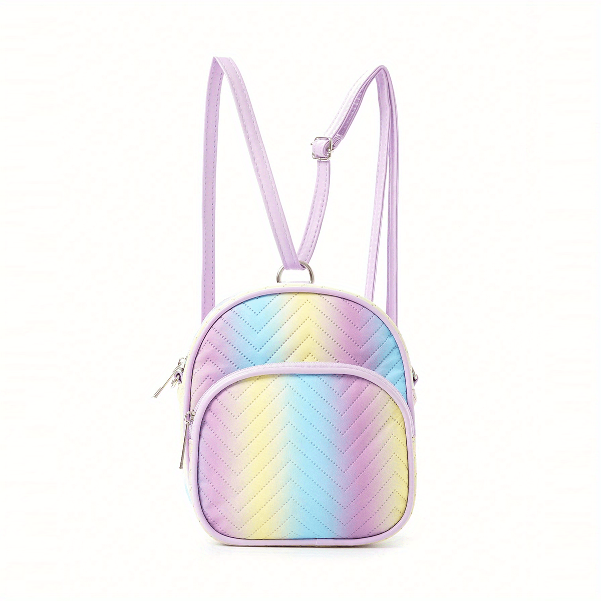 Large Capacity Rainbow Lightweight Quilted Backpack for Kids