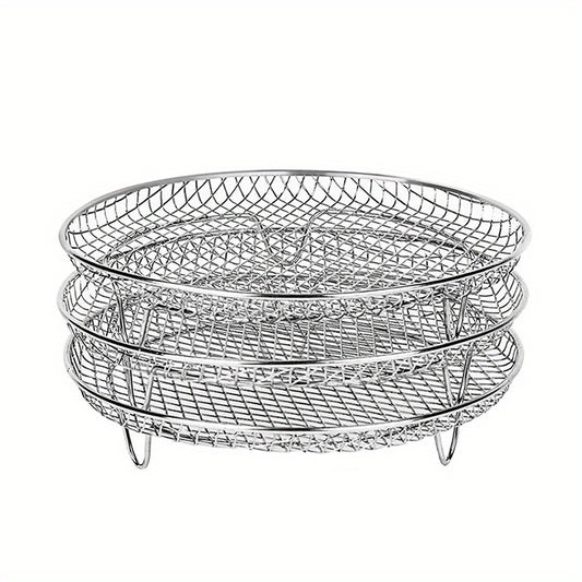 3 Tier Air Fryer Rack 304 Stainless Steel Stackable Dehydrator Racks