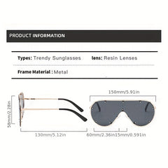 Y2K Shield Sunglasses Rivet Gradient Sun Shades UV400