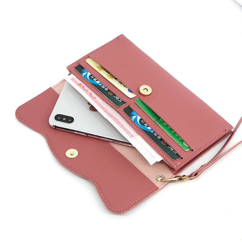 Women's Long Bow Solid Handbag Leisure Wallet Card Bag