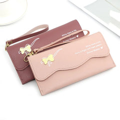 Women's Long Bow Solid Handbag Leisure Wallet Card Bag
