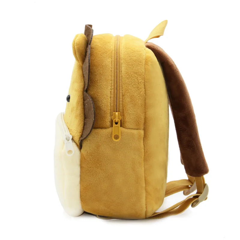 Cartoon Lion Backpack Boy Childrens School Bags Plush Bag Baby Kindergarten
