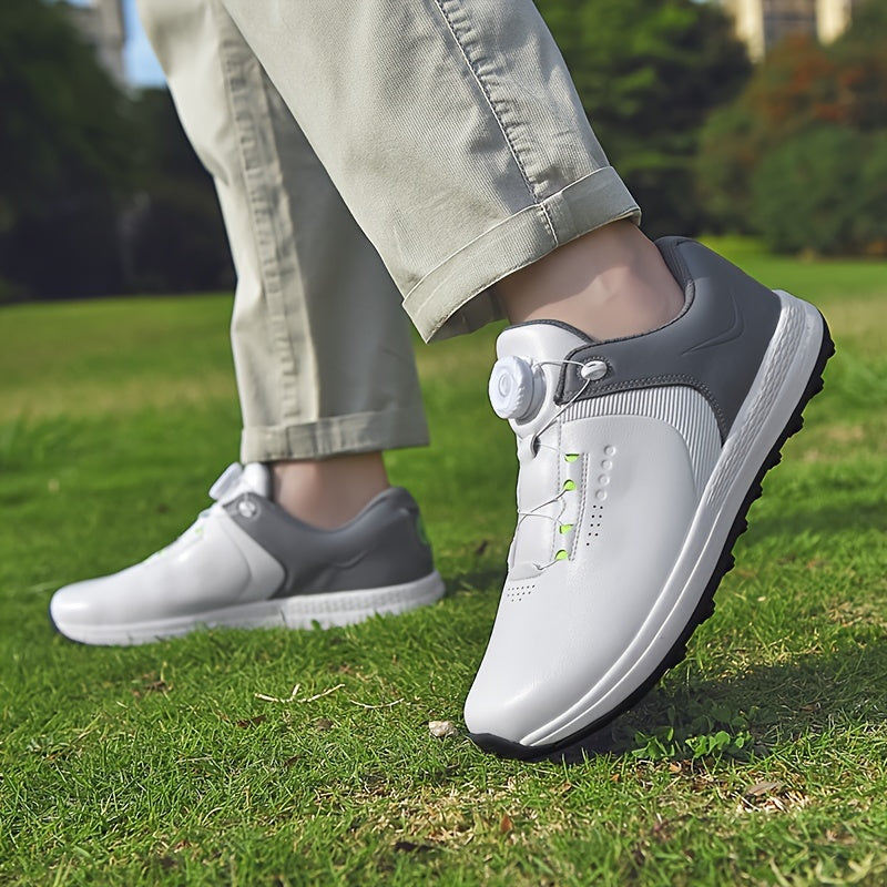 Men's Non Slip Golf Shoes with Rotating Buckle & Shock Absorption
