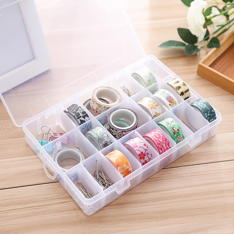 Plastic Transparent Storage Box 10 15 Grids Jewelry Box Organizer