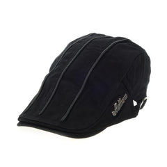 Men's Two-Headed Beret Hat Distressed Cotton Solid Peaked Cap