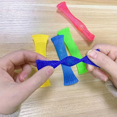 4Pcs Braided Mesh Tubes Fidget Toys with Marble