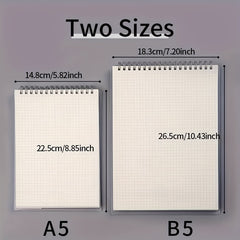 80 Pages Coil Notebook A5 B5 Grid Lined Journal Memo