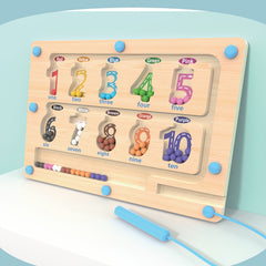 Wooden Train Maze Toy & Number Sorting Puzzle - Enhances Fine Motor Skills