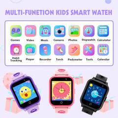Kids Smart Watch HD Touchscreen Camera Video Player 18 Games Pedometer