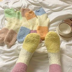 5 Pairs Fuzzy Mid Tube Socks Women's Stockings