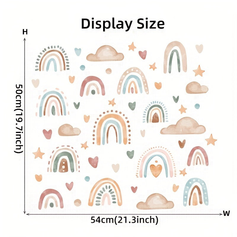 Rainbow Heart Clouds Vinyl Wall Stickers DIY Murals for Room Decor