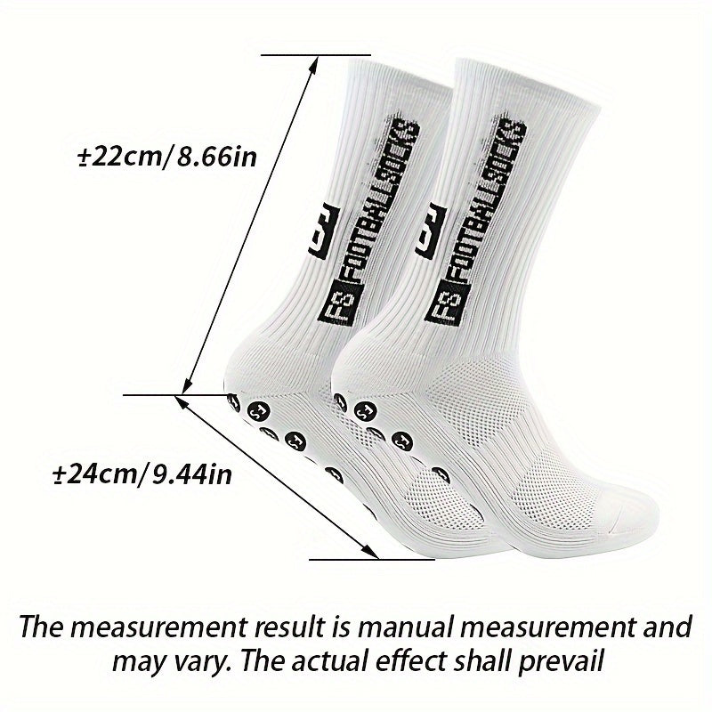 Anti Slip Mid Calf Athletic Socks Football Sweat Absorbing Breathable Socks