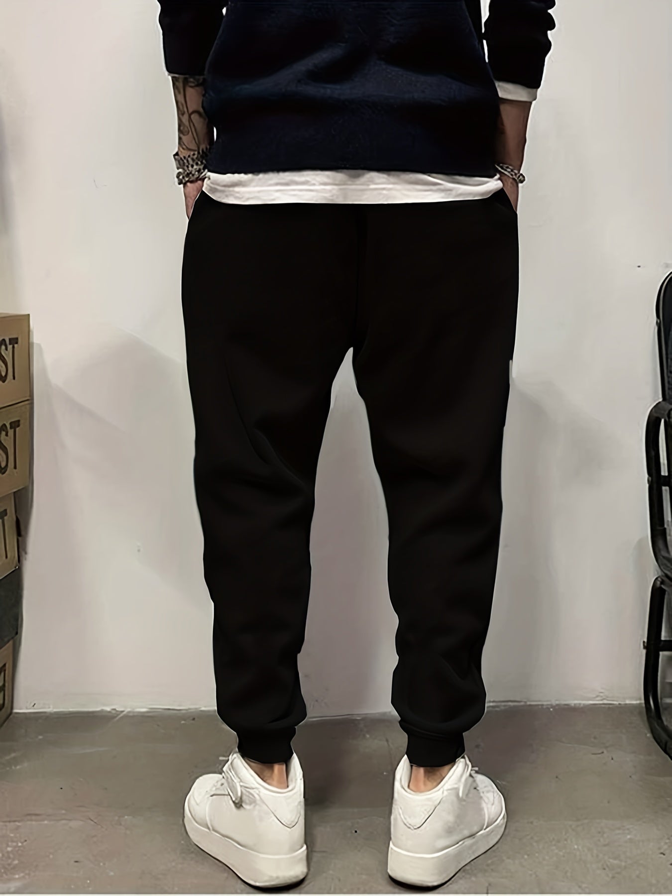 Smoke Letter Print Joggers Men's Pants for Spring Summer