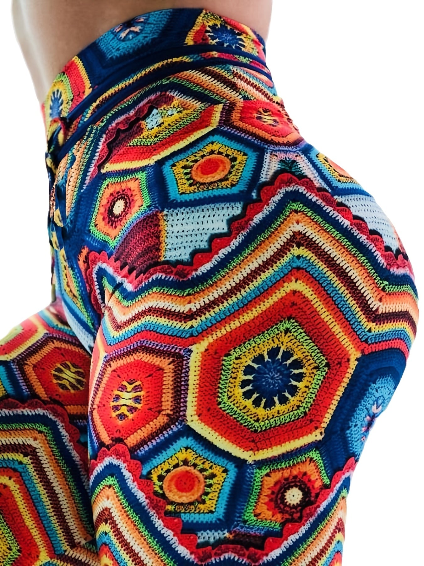 Geometric Print High Waist Sports Leggings