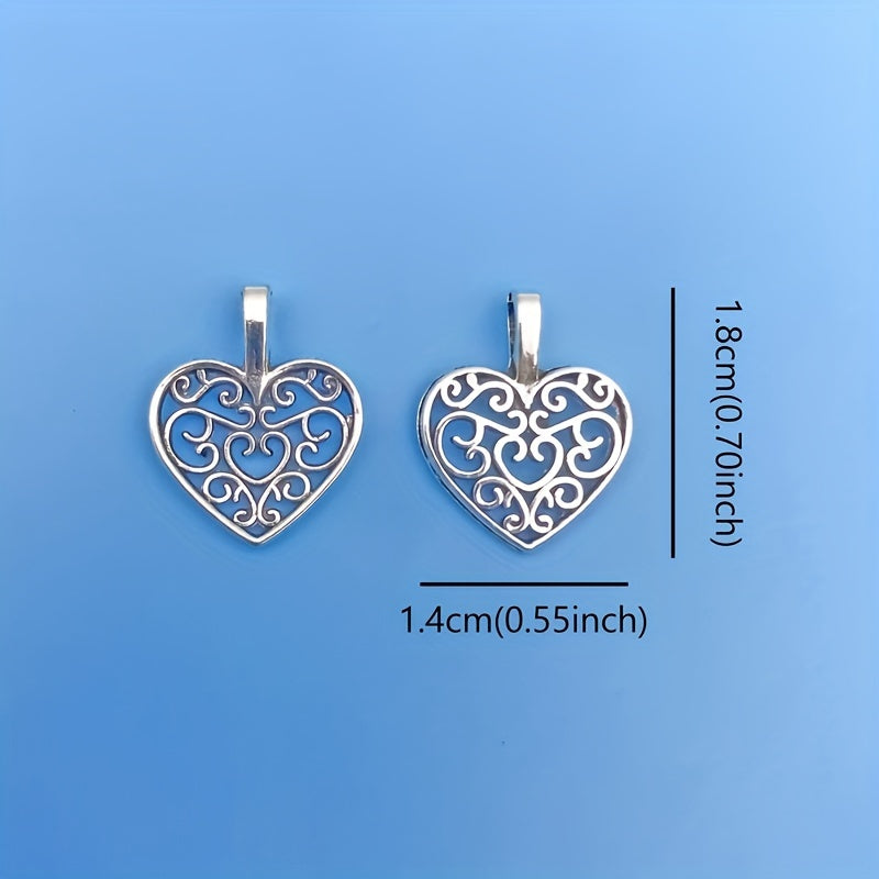 20pcs Antique Silver Heart Shape Charms Pendant for DIY Jewelry Making