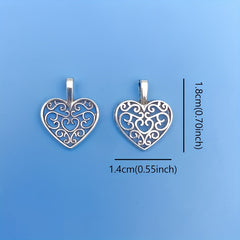 20pcs Antique Silver Heart Shape Charms Pendant for DIY Jewelry Making