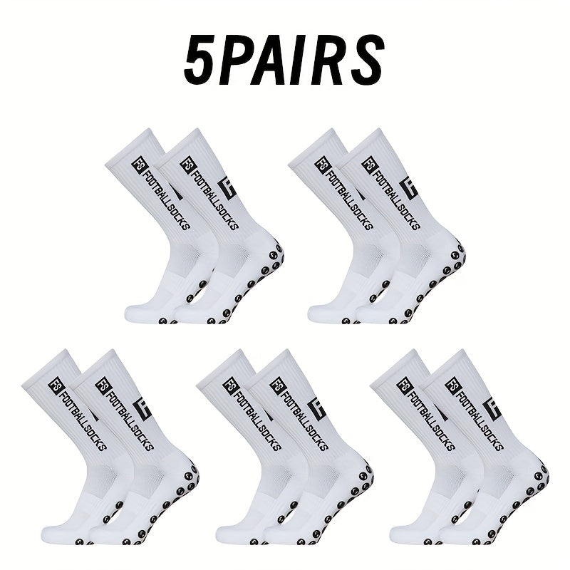 5 pairs Unisex Letter Pattern Mid calf Football Socks