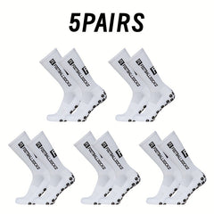 5 pairs Unisex Letter Pattern Mid calf Football Socks