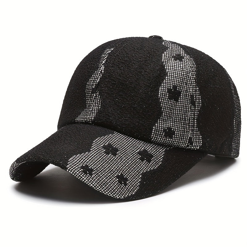 Lace Embroidery Baseball Cap Lightweight Block Dad Hats for Women
