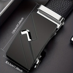 Men's Automatic Buckle Belt PU Leather Business Waist Strap