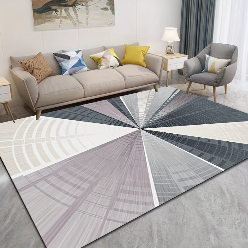 Modern Geometric Area Rug Non Shedding Floor Carpet Machine Washable