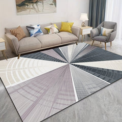 Modern Geometric Area Rug Non Shedding Floor Carpet Machine Washable