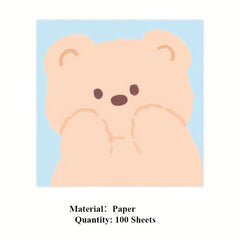 100 Sheets Cartoon Animal Memo Pad Scrapbook DIY Decorative Material