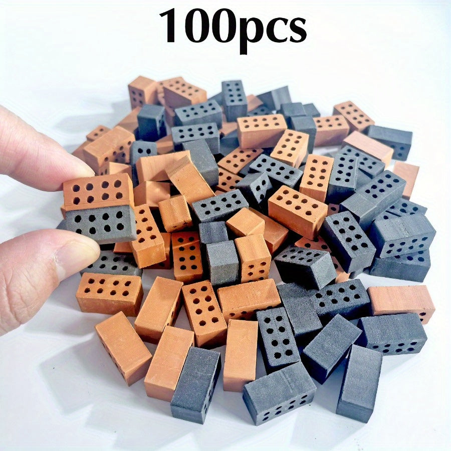 100pcs 1 12 Mini Bricks Crafts DIY House Building Model Clay Wall Decor Toy