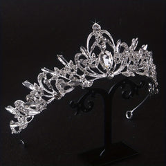 Baroque Style Rhinestone Crown Headband for Wedding
