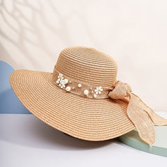 Wide Brim Straw Hat Sunshade Chain Decoration Gift For Her