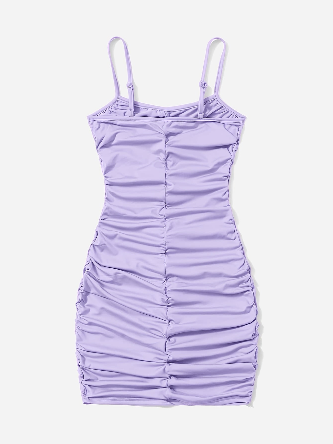  Sexy Summer Dress Women's Plus Solid Ruched Cami Dress