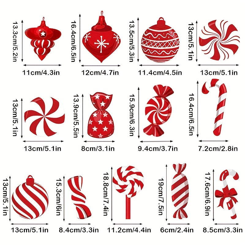 52pcs Christmas Peppermint Candy Hanging Decorations Xmas Party Ceiling Swirls