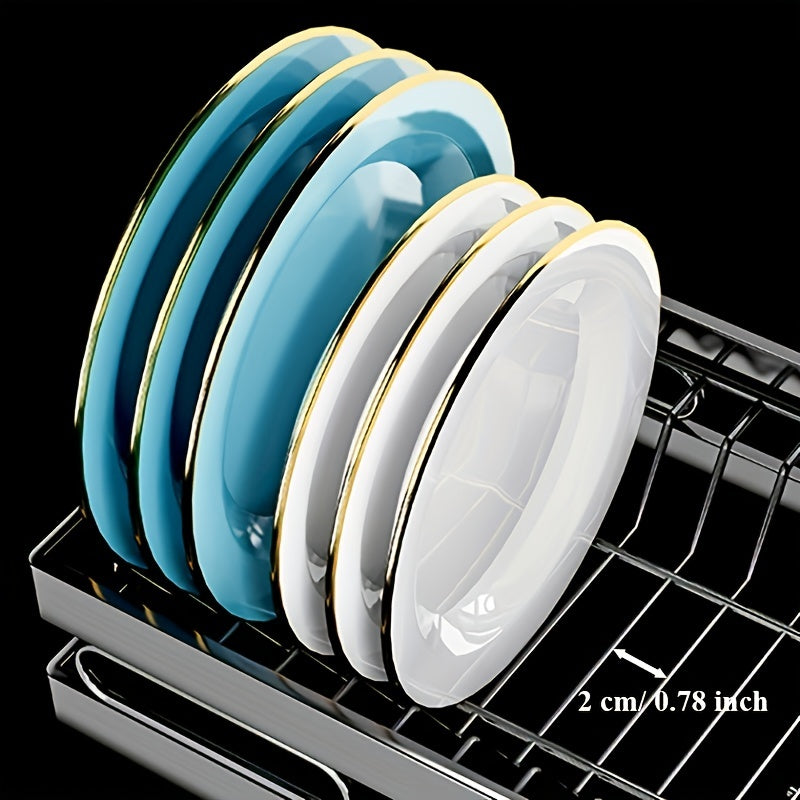 Double Layer Kitchen Sink Storage Rack Dish Rack Carbon Steel Material