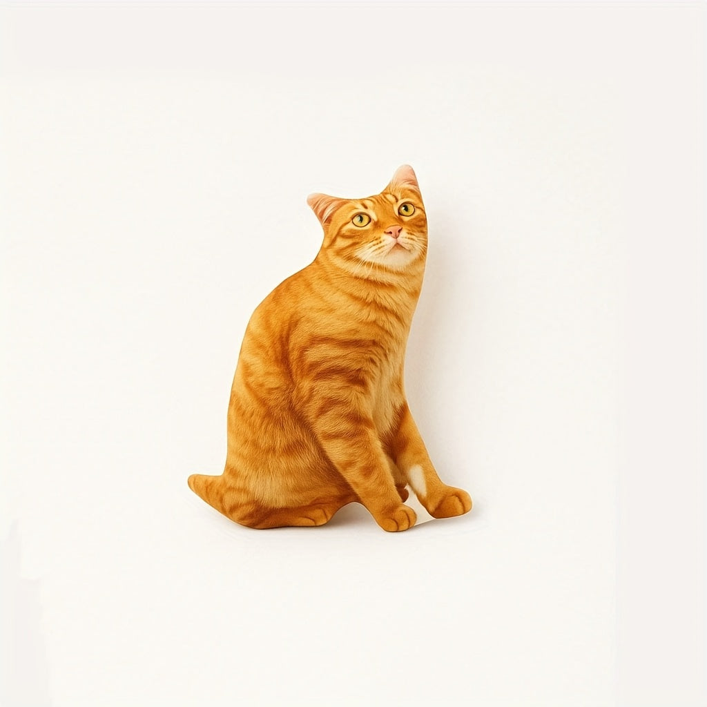 Quirky Cat Plush Toy Soft Polyester Striped Cat Plush Toy with Abstract Faces