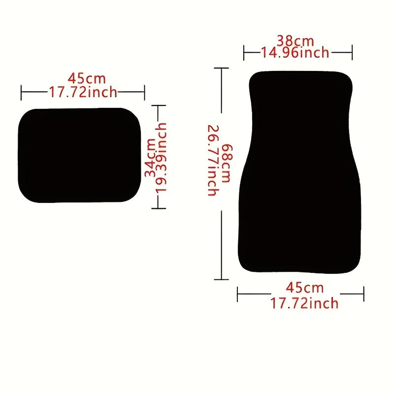 4pcs Car Floor Mats Non-slip Water Absorbent Stain Resistant Front Rear Seat