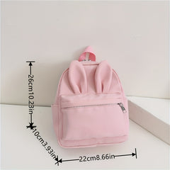 Girls Boys Pink Nylon Backpack Ear Kindergarten School Bag Travel Backpack