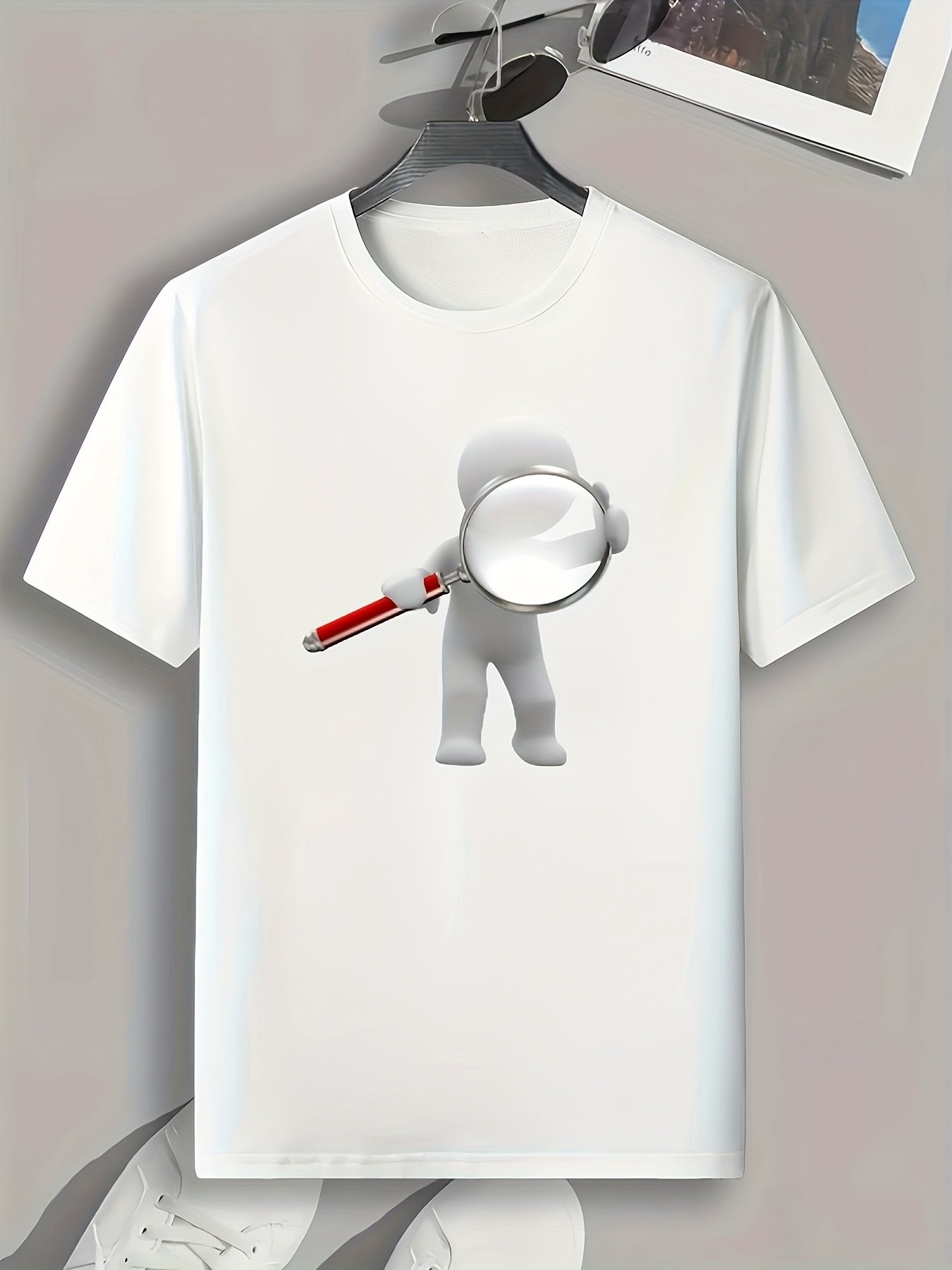 Cartoon Pattern Print Men's Comfy Sports T-shirt Graphic Tee