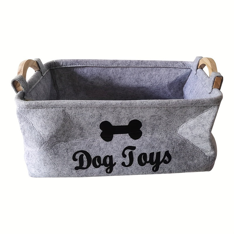 Bone & Letter Graphic Pet Storage Basket For Dog And Cat
