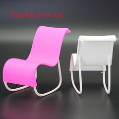 Modern Pink Doll Rocking Chair for Dollhouse Decor