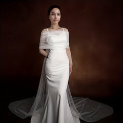 Sheer Bridal Cape for Petite Brides - Perfect for Classic Weddings