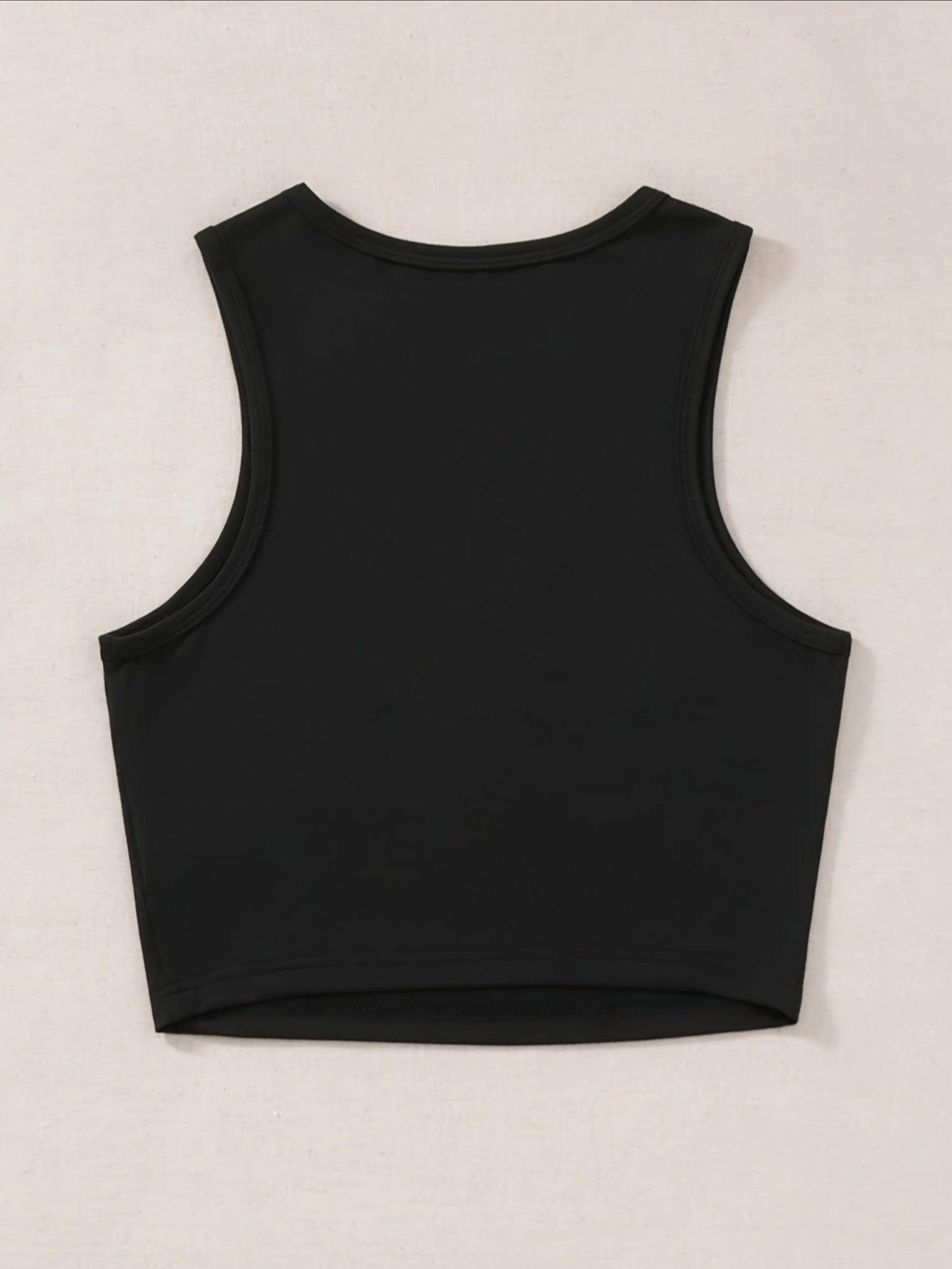Letter Print Crop Tank Top Sexy Summer Sleeveless Casual Top