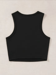 Letter Print Crop Tank Top Sexy Summer Sleeveless Casual Top