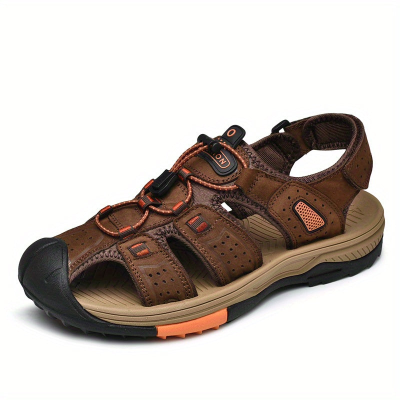 Men's Closed Toe Platform Sandals Breathable Anti-Skid Beach Shoes