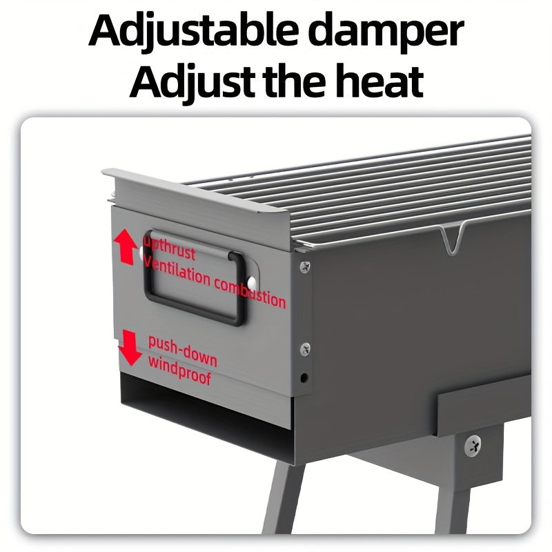 Portable Charcoal Grill with Rack for Camping and Commercial Use
