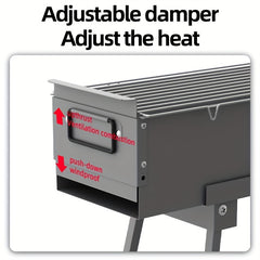 Portable Charcoal Grill with Rack for Camping and Commercial Use