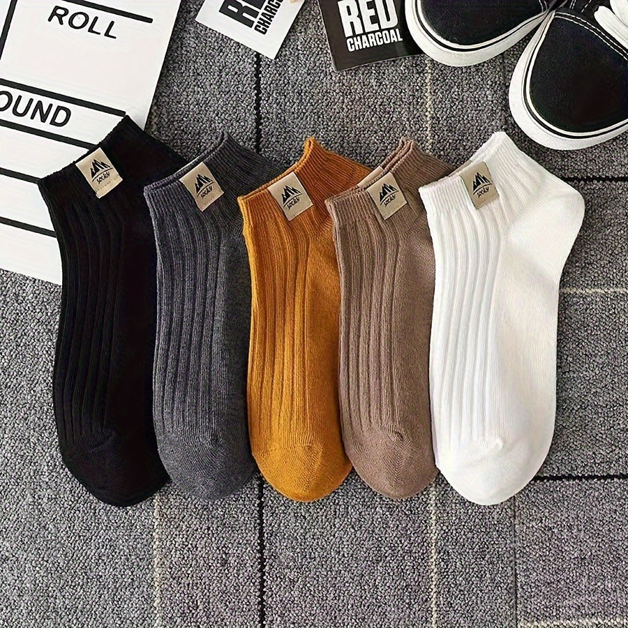 5 Pairs Solid Ankle Socks Lightweight Soft Low Cut Sports Women Stockings