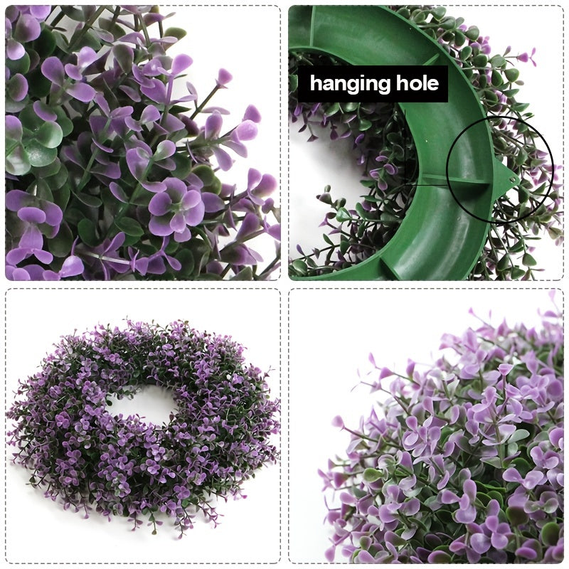 12 2'' Artificial Plum Purple Wreath Front Door Home Decoration
