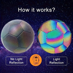 1pc No 5 Reflective Football Glow In Dark Soccer Standard Size Football